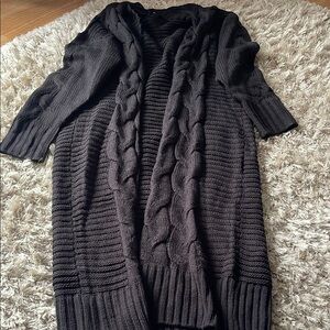 Fashion Nova Black Cable Knit Cardigan